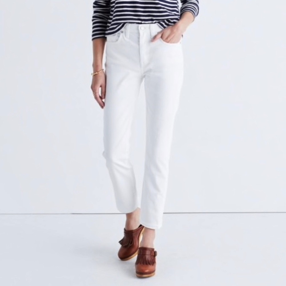 NWT Madewell Straight Crop Pure White F2284